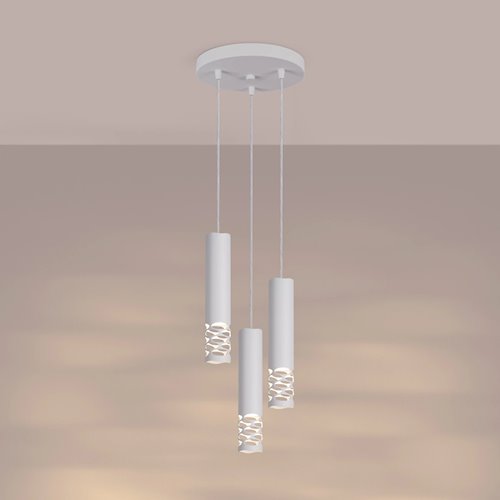 Lampa wisząca potrójna Liro 3xGU10 okrągła biała