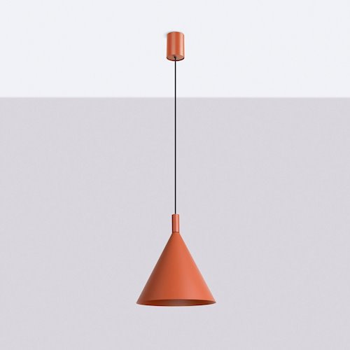 Lampa wisząca stożkowy klosz Nox 25cm 1xE27 ochra czerwona