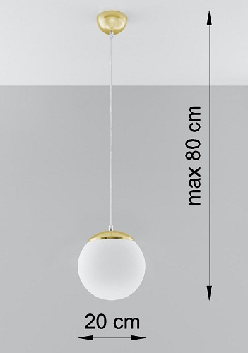 Lampa wisząca kula UGO 20 cm 1xE27 złota