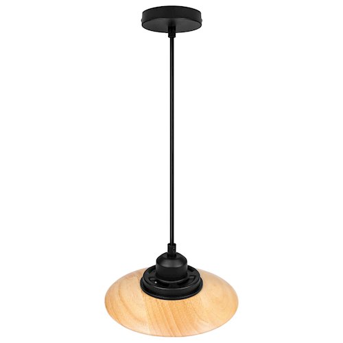 Lampa wisząca CIRVO GX53 okrągła czarna-drewno