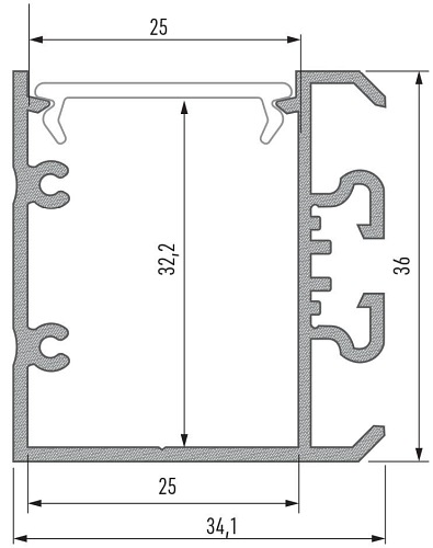 Profil LED jednostronny Unico srebrny - 2m