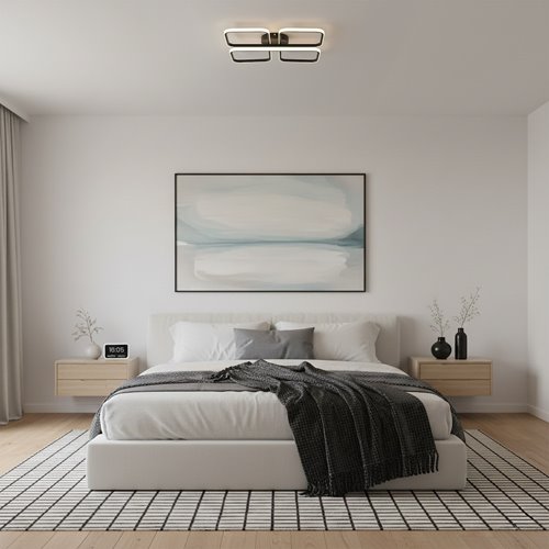 Lampa sufitowa LED kwadraty Hidalgo czarna 40W 4000K