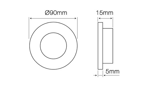 oprawka szklana czarna 5mm