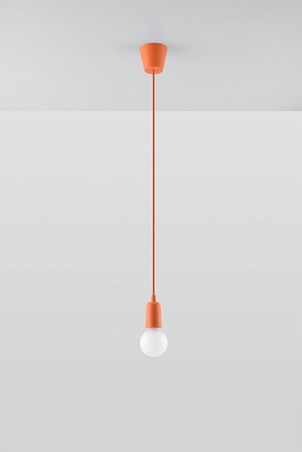 Lampa wisząca na kablu 1xE27 DIEGO pomarańczowa