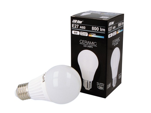 Żarówka LED line E27 170-250V 8W 800LM biała ciepła 2700K A60