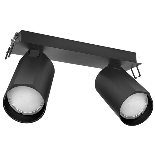 Lampa wpuszczana 20cm z reflektorami SpotLine 2xGU10 czarna