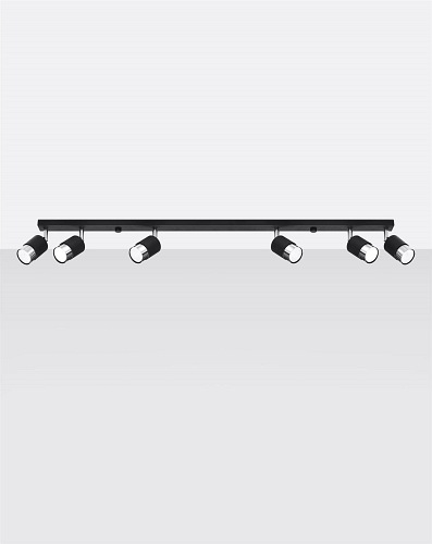 Lampa sufitowa reflektory NERO 6 czarna/chrom