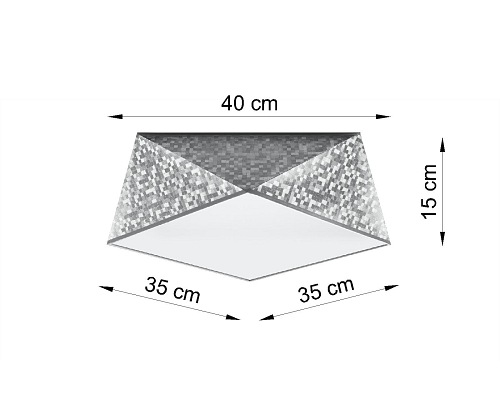 Plafon geometryczny HEXA 35 2xE27 cekin (srebrny)