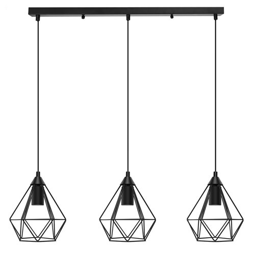 Lampa wisząca Diamond Deco 3xE27 - czarna