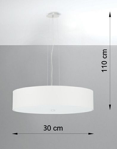 Lampa wisząca SKALA okrągła 50 cm 5xE27 biała