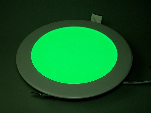 Panel LED okrągły 12W 230V fi 170mm - zielona barwa światła
