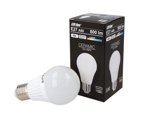 Żarówka LED line E27 170-250V 8W 800LM biała dzienna 4000K A60