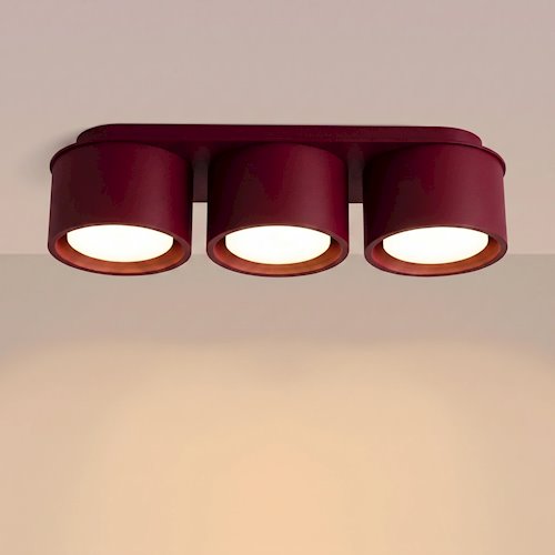 Lampa sufitowa potrójna tuba Modo 3xGx53 burgundowa