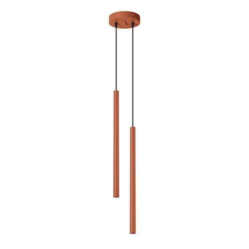 Lampa wisząca podwójna Pastelo 2xG9 okrągła ochra czerwona