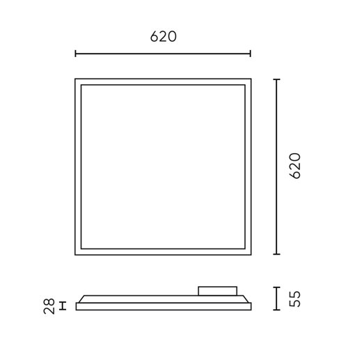 Panel LED 62x62 Prime 34W 4760lm Backlit 4000K