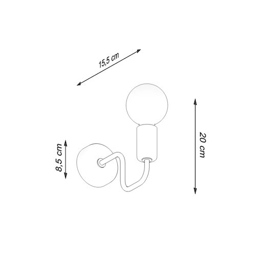Kinkiet loftowy Vector 1xE27 czarny