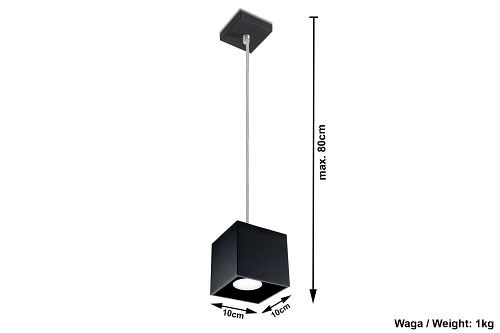 Lampa wisząca sześcian QUAD 1xGU10 Czarna