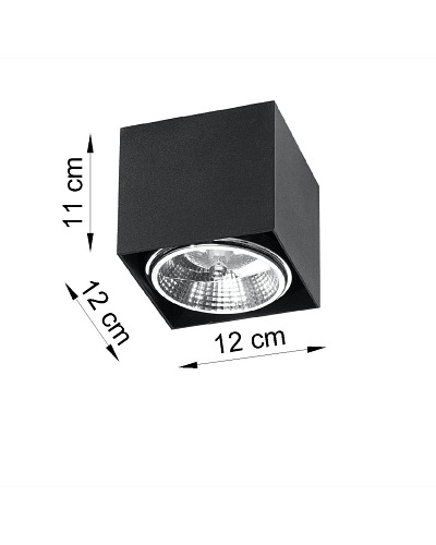 Halogen natynkowy kwadratowy BLAKE 1xAR111 czarny