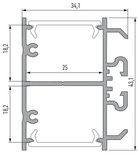 Profil LED dwustronny Dopio biały - 1m