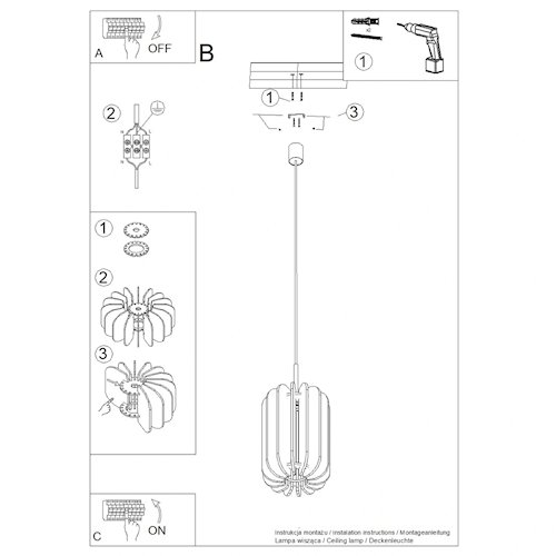 Lampa wisząca filcowa Mula 27cm 1xE27 żółta