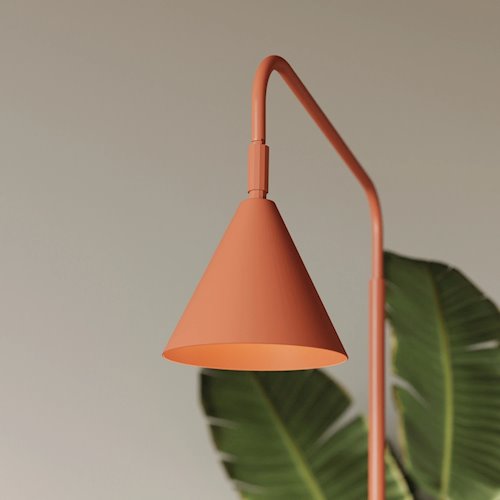 Lampa podłogowa ze stożkowym kloszem Nox 1xE14 ochra czerwona