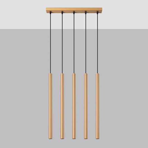 Lampa wisząca tuby PASTELO 5xG9 złota - listwa