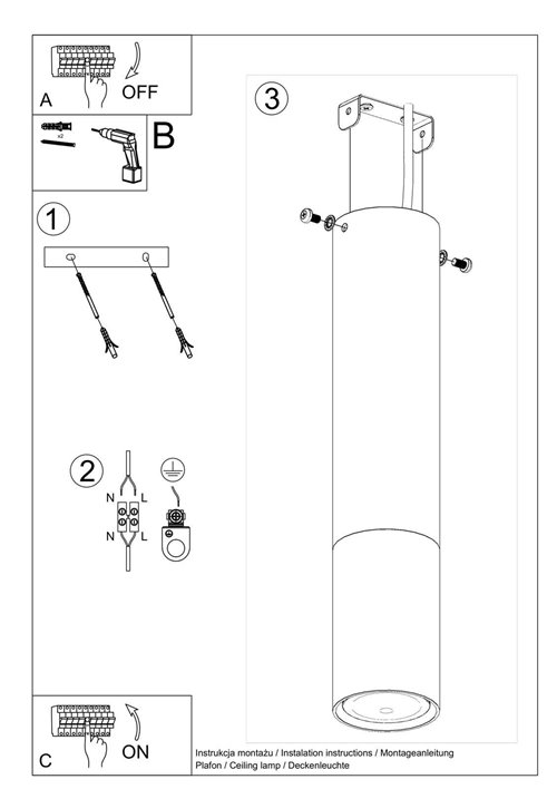 Halogen natynkowy LOOPEZ 1xGU10 30 cm czarny/miedź