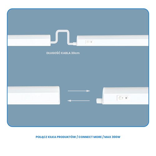 Świetlówka LED T5 4W 30cm 4000K ze zintegrowaną oprawą