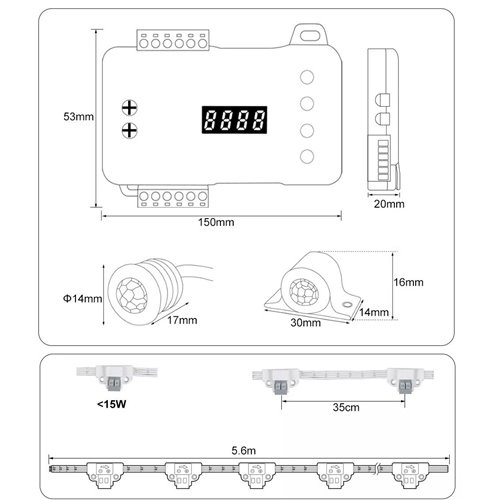 Sterownik schodowy LED Mono Smart z czujnikami ruchu