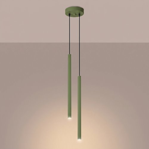 Lampa wisząca podwójna tuba Pastelo 2xG9 okrągła szałwiowa