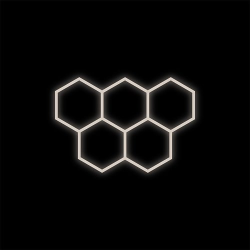 Lampa LED Hexagon 5xHEX czarna 192W 4000K