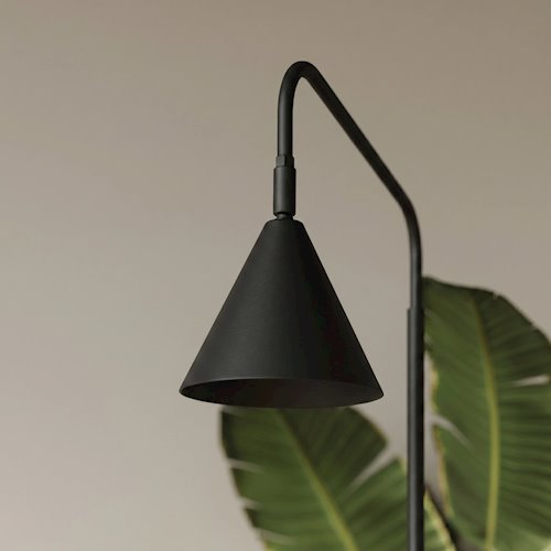 Lampa podłogowa ze stożkowym kloszem Nox 1xE14 czarna