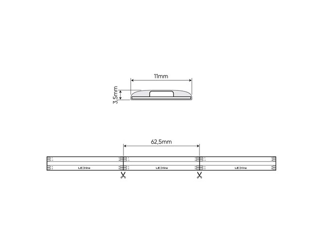 Taśma LED COB RGB IP66 24V PRIME 10W 576 LED - 5m