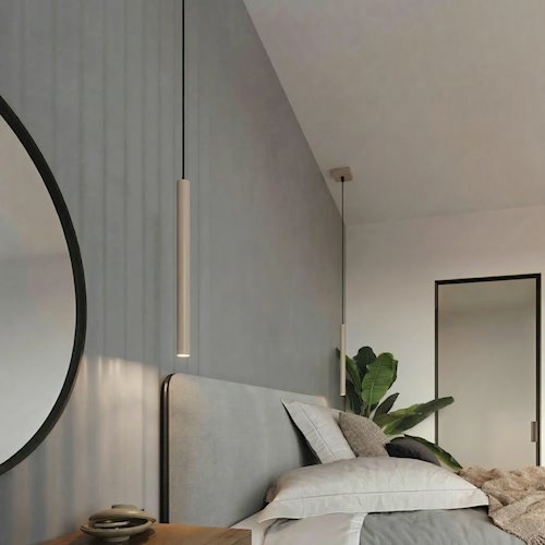 Lampa wisząca pojedyncza tuba Pastelo 1xG9 taupe