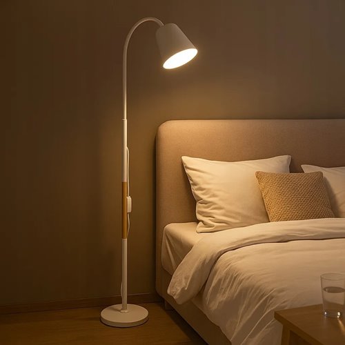 Lampa stojąca podłogowa Riko E27 regulowana 145cm biała