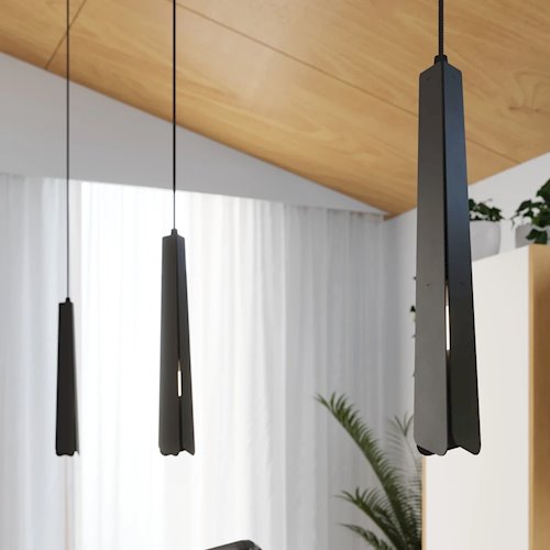 Lampa wisząca potrójna Prysm okrągła 3xG9 czarna