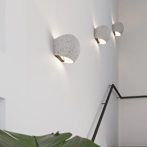 Kinkiet betonowy okrągły Globe 2xG9 szary