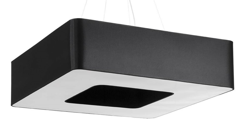 Lampa wisząca kwadratowa URANO 80 cm czarna 8xE27
