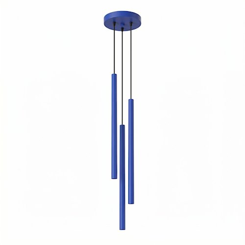 Lampa wisząca potrójna tuba Pastelo 3P 3xG9 okrągła ultramarynowa