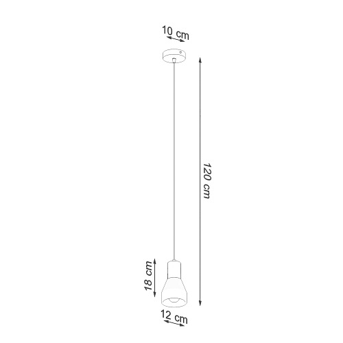 Lampa wisząca QUBIC 1xE27 szara