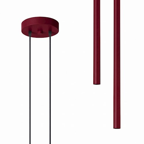 Lampa wisząca podwójna tuba Pastelo 2xG9 okrągła burgundowa