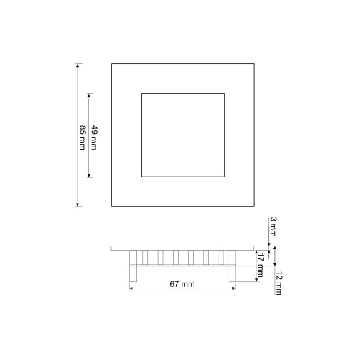 Panel LED 3W podtynkowy, kwadrat 85x85mm, ULTRA SLIM - biała ciepła