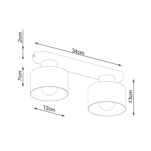 Lampa sufitowa podwójna SAVAR 2xE27 czarna