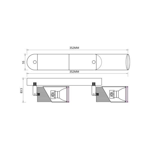 Lampa podwójna z reflektorami Neo 2xGU10 biały-chrom