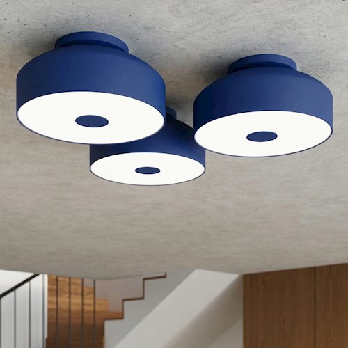 Lampa sufitowa okrągła Omiq 4xE27 ultramarynowa