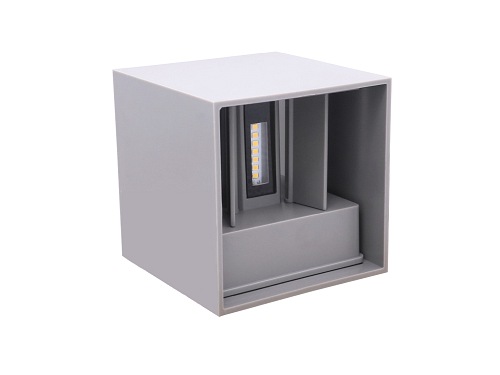 Kinkiet zewnętrzny LED 2x3W 3000K IP54 szary CUBE