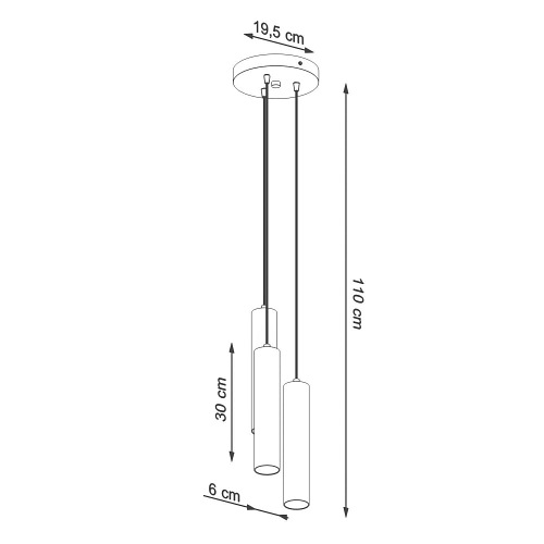 Lampa wisząca Cylindry LAGOS 3P biała 3xGU10