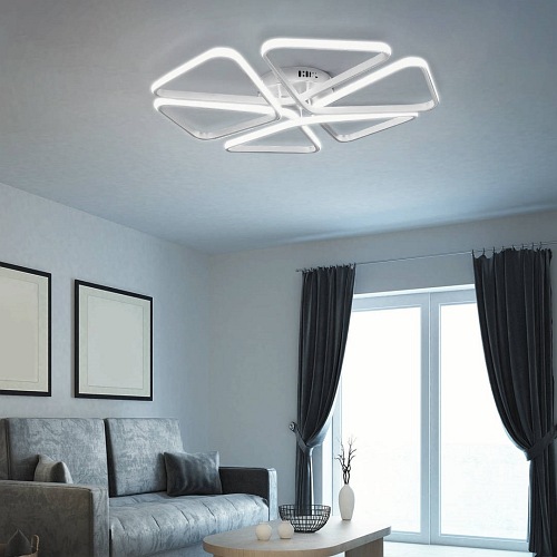 Lampa sufitowa LED trójkąty Triangoli 72W biała z pilotem