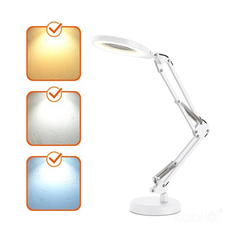Lampka biurkowa LED Auriq z lupą 10W CCT biała