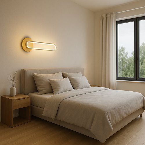 Kinkiet ścienny nowoczesny Goldi 18W 63cm złoty
